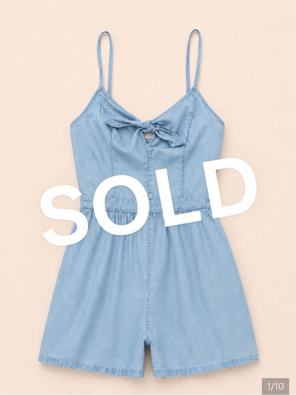 AERIE Breezy Chambray Knot Romper / Chambray American Eagle Romper Size Medium